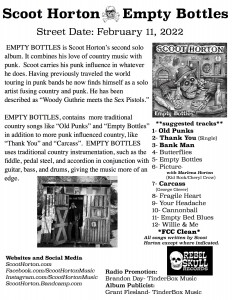 One Sheet- Scoot Horton-Empty Bottles